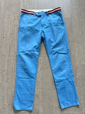 Scotch & Soda Amsterdams Blauw Chino Pants Mens 32x30 Blue Slim Casual Golf
